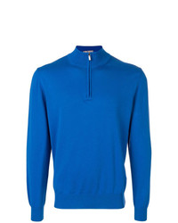 Мужской синий свитер с воротником на молнии от Canali