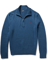 Мужской синий свитер с воротником на молнии от Polo Ralph Lauren