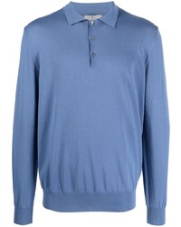 Мужской синий свитер с воротником поло от Canali
