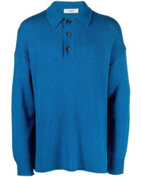Мужской синий свитер с воротником поло от COMMAS