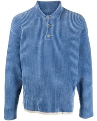 Мужской синий свитер с воротником поло от Jacquemus