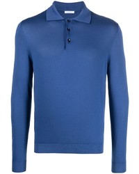 Мужской синий свитер с воротником поло от Malo
