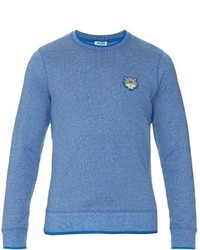 Синий свитер с вышивкой