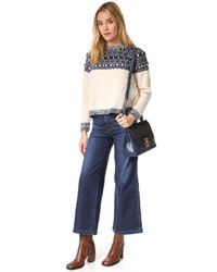 Женский синий свитер с жаккардовым узором от Clu