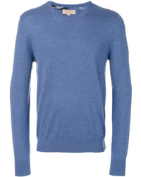 Мужской синий свитер с круглым вырезом в клетку от Burberry