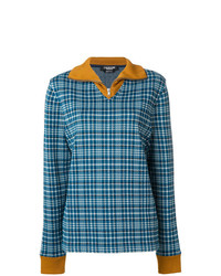 Женский синий свитер с круглым вырезом в шотландскую клетку от Calvin Klein 205W39nyc