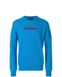 Мужской синий свитер с круглым вырезом с вышивкой от Calvin Klein 205W39nyc