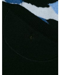 Мужской синий свитер с круглым вырезом с камуфляжным принтом от Valentino