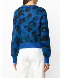 Женский синий свитер с круглым вырезом с леопардовым принтом от Rag & Bone