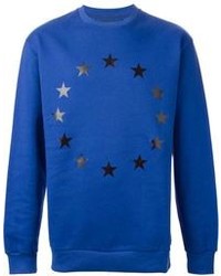 Мужской синий свитер с круглым вырезом с принтом от Etudes Studio