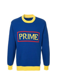 Мужской синий свитер с круглым вырезом с принтом от GUILD PRIME
