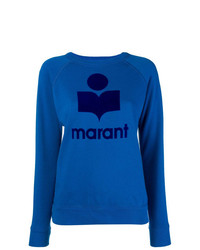 Женский синий свитер с круглым вырезом с принтом от Isabel Marant Etoile