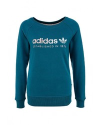 Женский синий свитер с круглым вырезом от adidas Originals