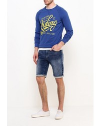 Мужской синий свитер с круглым вырезом от Alcott