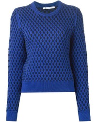 Женский синий свитер с круглым вырезом от Alexander Wang