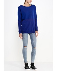 Женский синий свитер с круглым вырезом от Armani Jeans