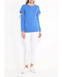 Женский синий свитер с круглым вырезом от Aurora Firenze