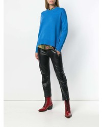 Женский синий свитер с круглым вырезом от Etro