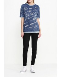 Женский синий свитер с круглым вырезом от Besh