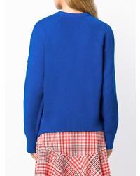 Женский синий свитер с круглым вырезом от Cédric Charlier