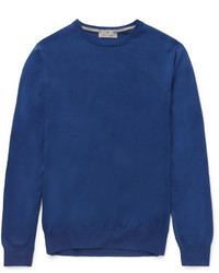 Мужской синий свитер с круглым вырезом от Canali