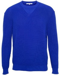 Мужской синий свитер с круглым вырезом от Carven
