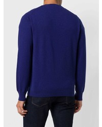 Мужской синий свитер с круглым вырезом от Cruciani