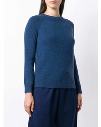 Женский синий свитер с круглым вырезом от Liska