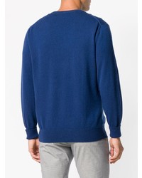 Мужской синий свитер с круглым вырезом от N.Peal