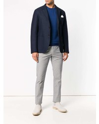 Мужской синий свитер с круглым вырезом от N.Peal