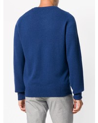Мужской синий свитер с круглым вырезом от N.Peal