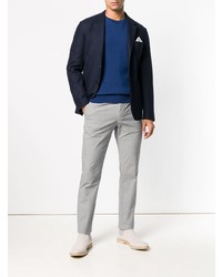 Мужской синий свитер с круглым вырезом от N.Peal