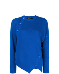 Женский синий свитер с круглым вырезом от Cédric Charlier