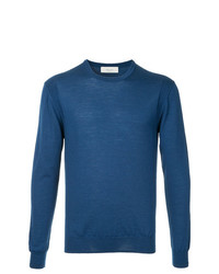 Мужской синий свитер с круглым вырезом от Cerruti 1881