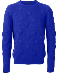 Мужской синий свитер с круглым вырезом от Christopher Kane