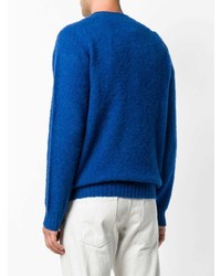 Мужской синий свитер с круглым вырезом от Officine Generale