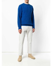 Мужской синий свитер с круглым вырезом от Officine Generale