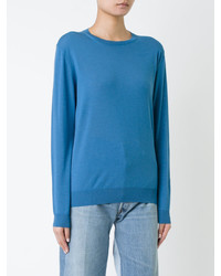 Женский синий свитер с круглым вырезом от Stella McCartney