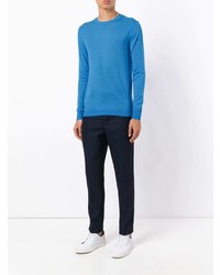Мужской синий свитер с круглым вырезом от Sottomettimi