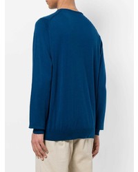 Мужской синий свитер с круглым вырезом от John Smedley