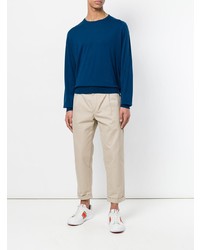 Мужской синий свитер с круглым вырезом от John Smedley