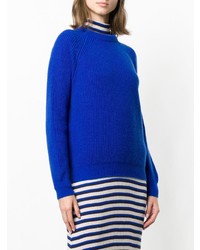 Женский синий свитер с круглым вырезом от Forte Forte