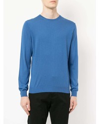 Мужской синий свитер с круглым вырезом от Laneus