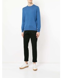 Мужской синий свитер с круглым вырезом от Laneus