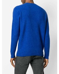 Мужской синий свитер с круглым вырезом от Drumohr