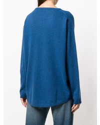 Женский синий свитер с круглым вырезом от Aspesi