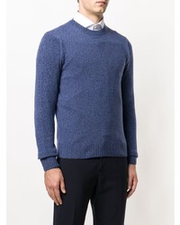 Мужской синий свитер с круглым вырезом от Borrelli