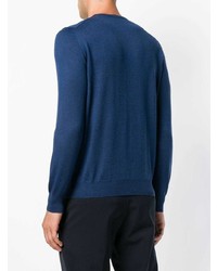 Мужской синий свитер с круглым вырезом от Barba