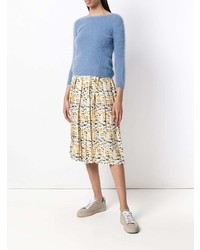 Женский синий свитер с круглым вырезом от Roberto Collina