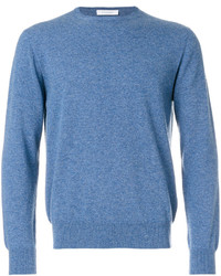 Мужской синий свитер с круглым вырезом от Cruciani